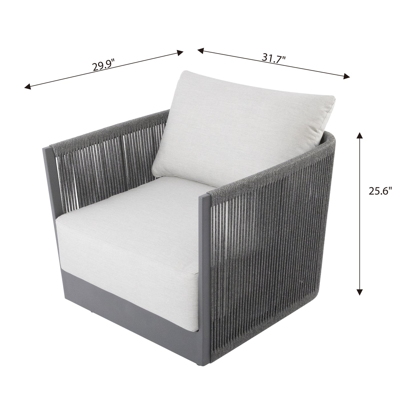 Elementi Capri Aluminum Lounge Chair with Sunbrella Cushions