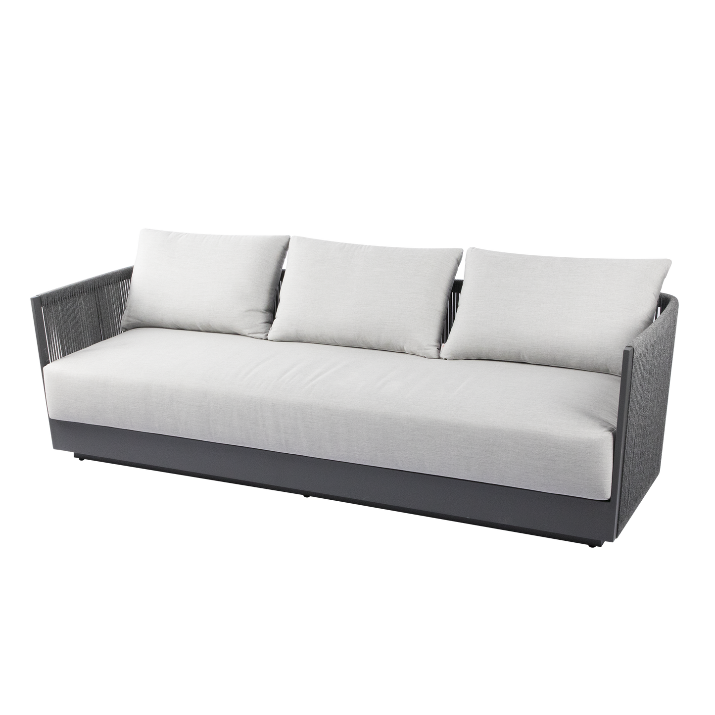 Elementi Capri 3 Person Aluminum Sofa with Sunbrella Cushions