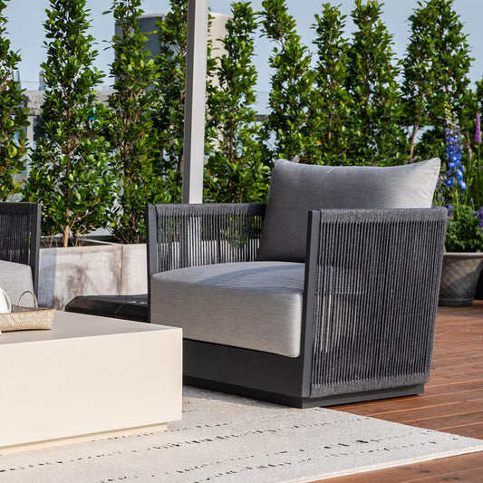 Elementi Capri Aluminum Lounge Chair with Sunbrella Cushions