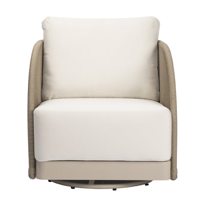 Elementi Malibu Aluminum Swivel Club Chair with Sunbrella Cushions