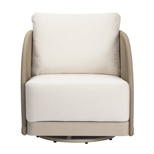 Elementi Malibu Aluminum Swivel Club Chair with Sunbrella Cushions