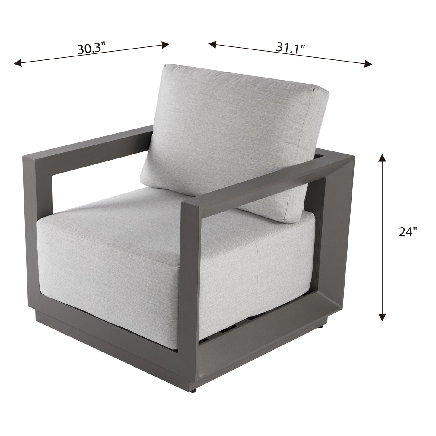 Elementi Newport Aluminum Lounge Chair with Sunbrella Cushions