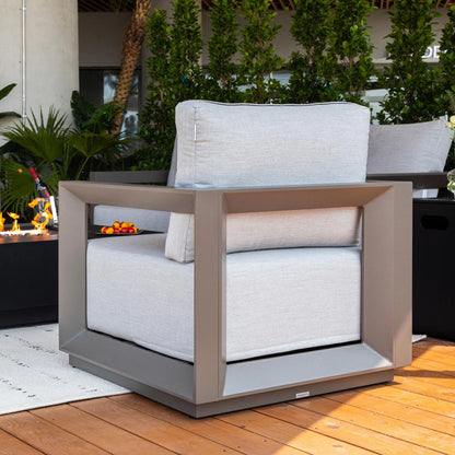 Elementi Newport Aluminum Lounge Chair with Sunbrella Cushions