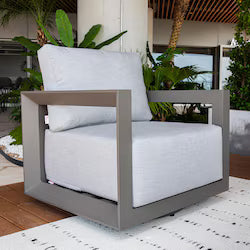 Elementi Newport Aluminum Swivel Chair with Sunbrella Cushions