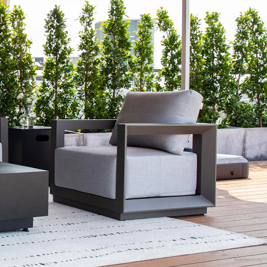 Elementi Newport Aluminum Lounge Chair with Sunbrella Cushions