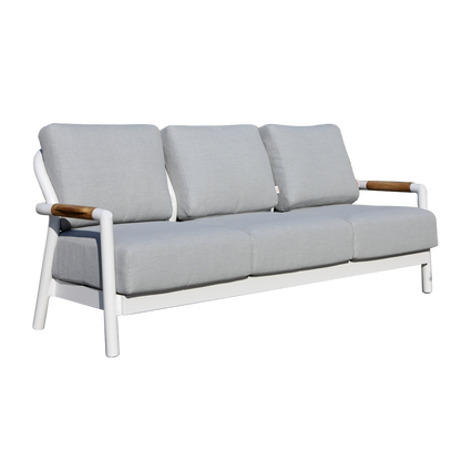 Elementi Santorini 3 Person Aluminum Sofa with Sunbrella Cushions
