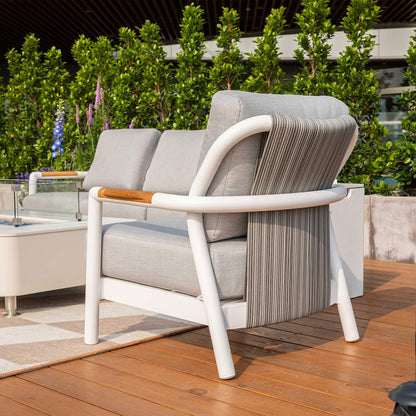 Elementi Santorini Aluminum Lounge Chair with Sunbrella Cushions