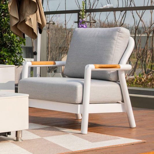 Elementi Santorini Aluminum Lounge Chair with Sunbrella Cushions