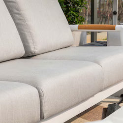 Elementi Santorini 3 Person Aluminum Sofa with Sunbrella Cushions