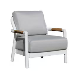 Elementi Santorini Aluminum Lounge Chair with Sunbrella Cushions