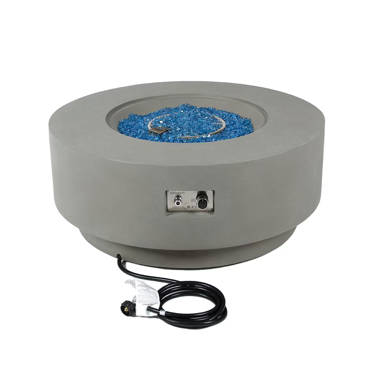 Elementi Colosseo 41 inch Round Light Gray Concrete Natural Gas Fire Pit