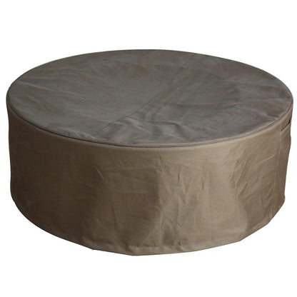 Elementi Manchester 42-in Round GFRC Natural Gas Fire Pit in Redwood