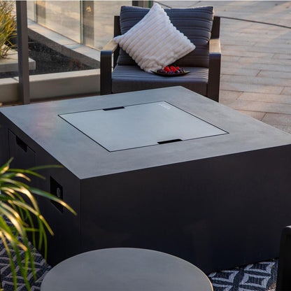 Elementi Rocky 43-in Square Concrete Propane Fire Pit (OFG310)