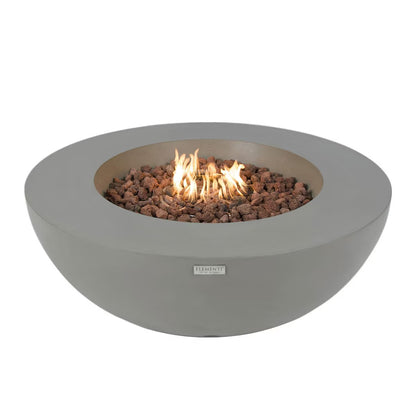 Elementi Lunar 42-in Round GFRC Propane Fire Pit in Light Gray