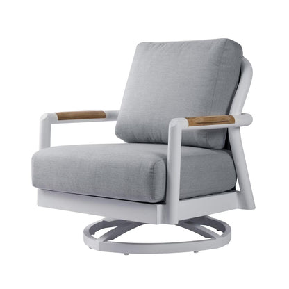 Elementi Santorini Aluminum Swivel Club Chair with Sunbrella Cushions