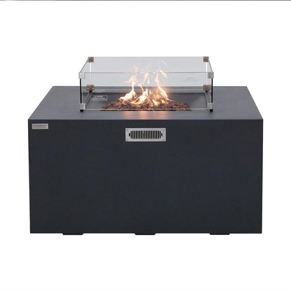 Elementi Rocky 43-in Square Concrete Propane Fire Pit (OFG310)