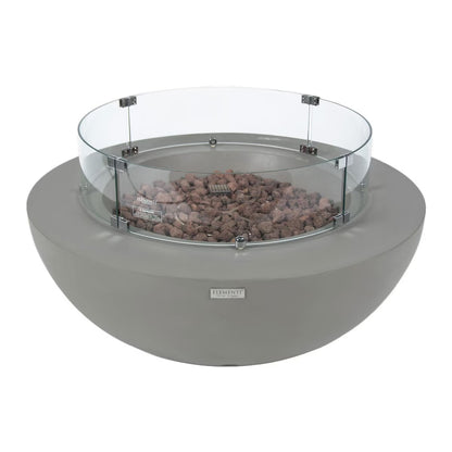 Elementi Lunar 42-in Round GFRC Propane Fire Pit in Light Gray