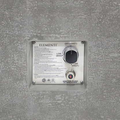 Elementi Andes 66-in Rectangular Concrete Propane Fire Pit in Light Gray