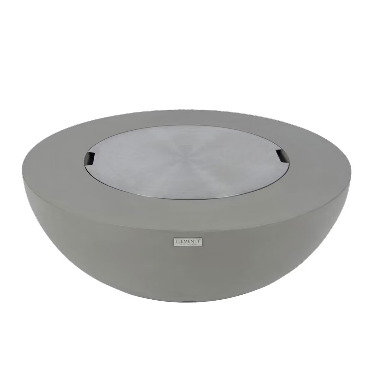 Elementi Lunar 42-in Round GFRC Propane Fire Pit in Light Gray