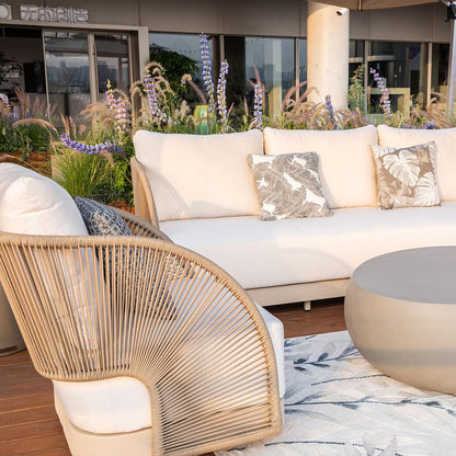 Elementi Malibu Aluminum Swivel Club Chair with Sunbrella Cushions