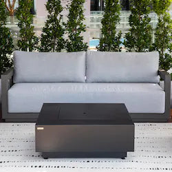 Elementi Newport 3 Person Aluminum Sofa w/Sunbrella Cushions