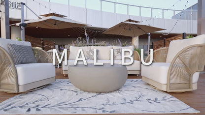 Elementi Malibu Aluminum Swivel Club Chair with Sunbrella Cushions