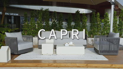 Elementi Capri 3 Person Aluminum Sofa with Sunbrella Cushions