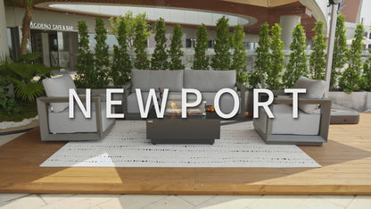 Elementi Newport Aluminum Swivel Chair with Sunbrella Cushions