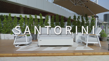 Elementi Santorini 3 Person Aluminum Sofa with Sunbrella Cushions