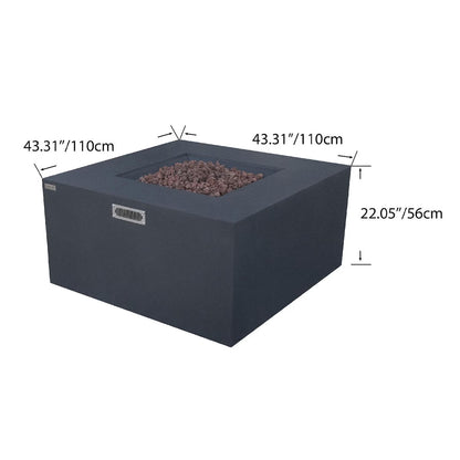 Elementi Rocky 43-in Square Concrete Propane Fire Pit (OFG310)