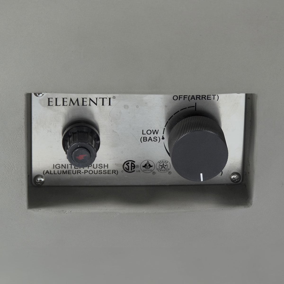 Elementi Lunar 42-in Round GFRC Propane Fire Pit in Light Gray